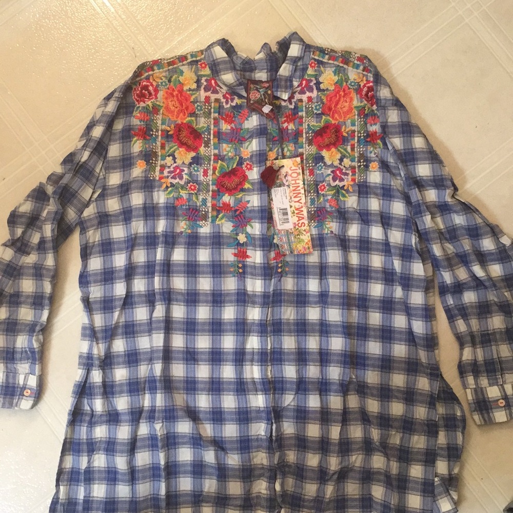 Johnny Was High Slit Shirt